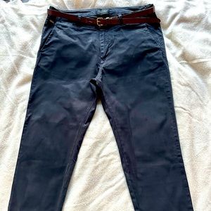 Scotch & Soda Stuart stretch chinos in Navy, 31” waist (fits 32”)